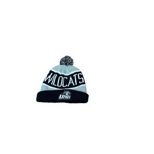 UNH New Hampshire Wildcats NCAA 47 Brand Logo Knit  Pom Beanie Winter Hat